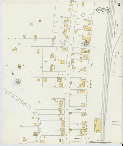 Sanborn Fire Insurance Map from Ronceverte, Greenbrier County, West Virginia (1898), Sheet #0002 - Complete Map Set gallery image, historic Sanborn map, vintage wall art, West Virginia West Virginia
