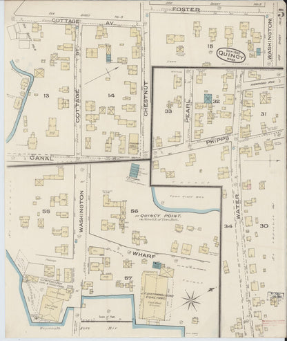 Sanborn Fire Insurance Map from Quincy, Norfolk County, Massachusetts (1885), Sheet #0005 - Complete Map Set gallery image, historic Sanborn map, vintage wall art, Massachusetts Massachusetts