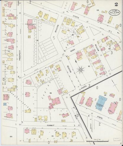 Sanborn Fire Insurance Map from Alton, Madison County, Illinois (1897), Sheet #0002 - Historic Sanborn Fire Insurance Map Print, vintage old map wall art, antique decor, genealogy gift, Illinois Illinois map