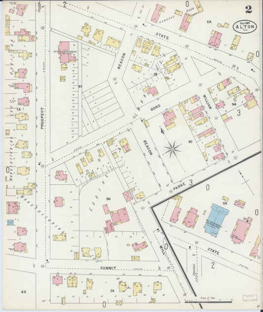 Sanborn Fire Insurance Map from Alton, Madison County, Illinois (1897), Sheet #0002 - Historic Sanborn Fire Insurance Map Print, vintage old map wall art, antique decor, genealogy gift, Illinois Illinois map