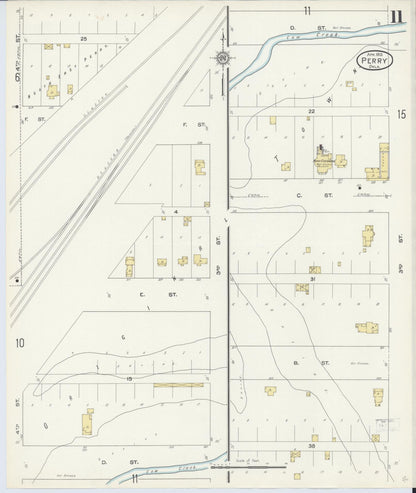 Sanborn Fire Insurance Map from Perry, Noble County, Oklahoma (1913), Sheet #0011 - Complete Map Set gallery image, historic Sanborn map, vintage wall art, Oklahoma Oklahoma