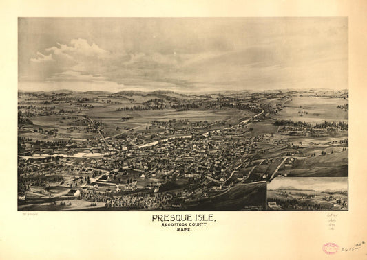 Presque Isle, Aroostook County, Maine. (1894) – Historic Bird’s-Eye View Panorama Print