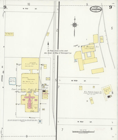 Sanborn Fire Insurance Map from Cedar Grove, Caddo Parish, Louisiana (1924), Sheet #0009 - Complete Map Set gallery image, historic Sanborn map, vintage wall art, Louisiana Louisiana