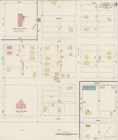 Sanborn Fire Insurance Map from Forsyth, Rosebud County, Montana (1920), Sheet #0009 - Complete Map Set gallery image, historic Sanborn map, vintage wall art, Montana Montana