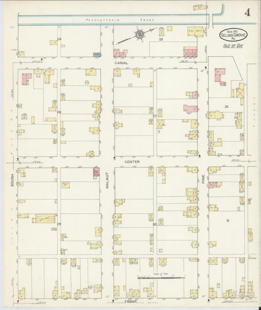 Sanborn Fire Insurance Map from Selins Grove, Snyder County, Pennsylvania (1913), Sheet #0004 - Historic Sanborn Fire Insurance Map Print, vintage old map wall art, antique decor, genealogy gift, Pennsylvania Pennsylvania map