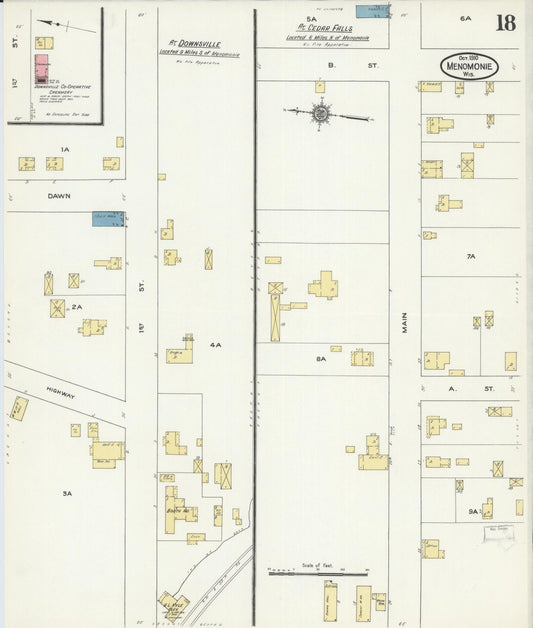 Sanborn Fire Insurance Map from Menomonie, Dunn County, Wisconsin (1910), Sheet #0018 - Historic Sanborn Fire Insurance Map Print, vintage old map wall art, antique decor, genealogy gift, Wisconsin Wisconsin map