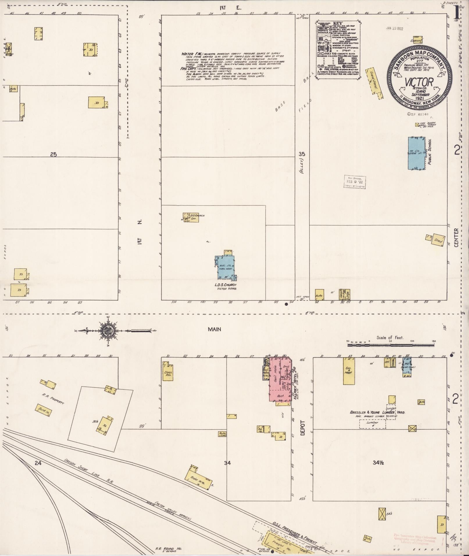 Sanborn Fire Insurance Map from Victor, Teton County, Idaho (1921), Sheet #0001 - Complete Map Set gallery image, historic Sanborn map, vintage wall art, Idaho Idaho