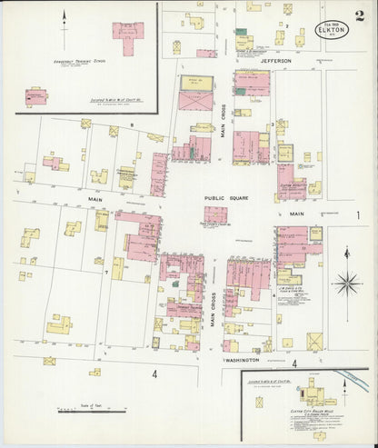 Sanborn Fire Insurance Map from Elkton, Todd County, Kentucky (1909), Sheet #0002 - Complete Map Set gallery image, historic Sanborn map, vintage wall art, Kentucky Kentucky