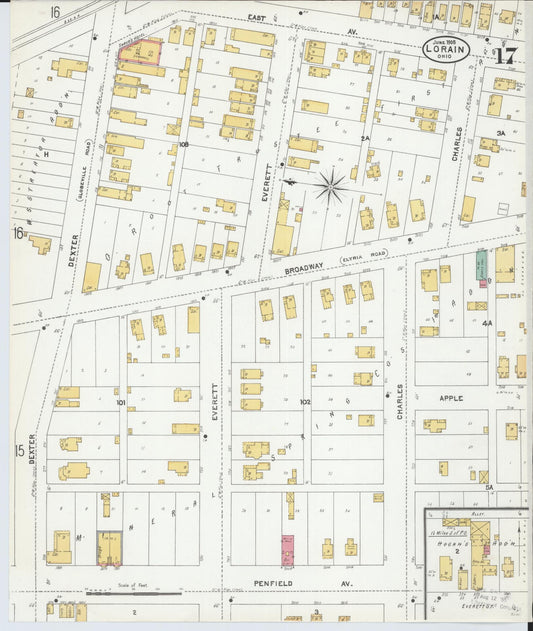 Sanborn Fire Insurance Map from Lorain, Lorain County, Ohio (1905), Sheet #0017 - Historic Sanborn Fire Insurance Map Print, vintage old map wall art, antique decor, genealogy gift, Ohio Ohio map