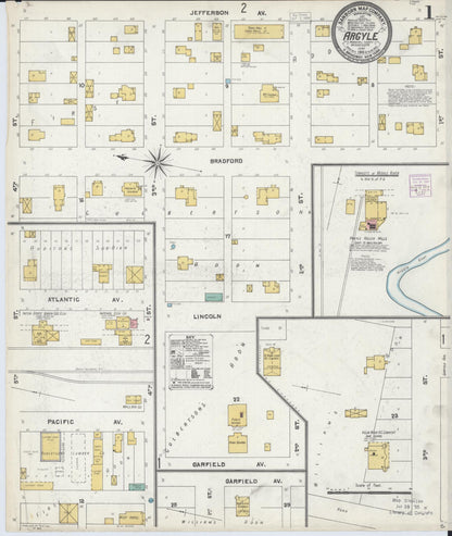 Sanborn Fire Insurance Map from Argyle, Marshall County, Minnesota (1904), Sheet #0001 - Historic Sanborn Fire Insurance Map Print, vintage old map wall art, antique decor, genealogy gift, Minnesota Minnesota map