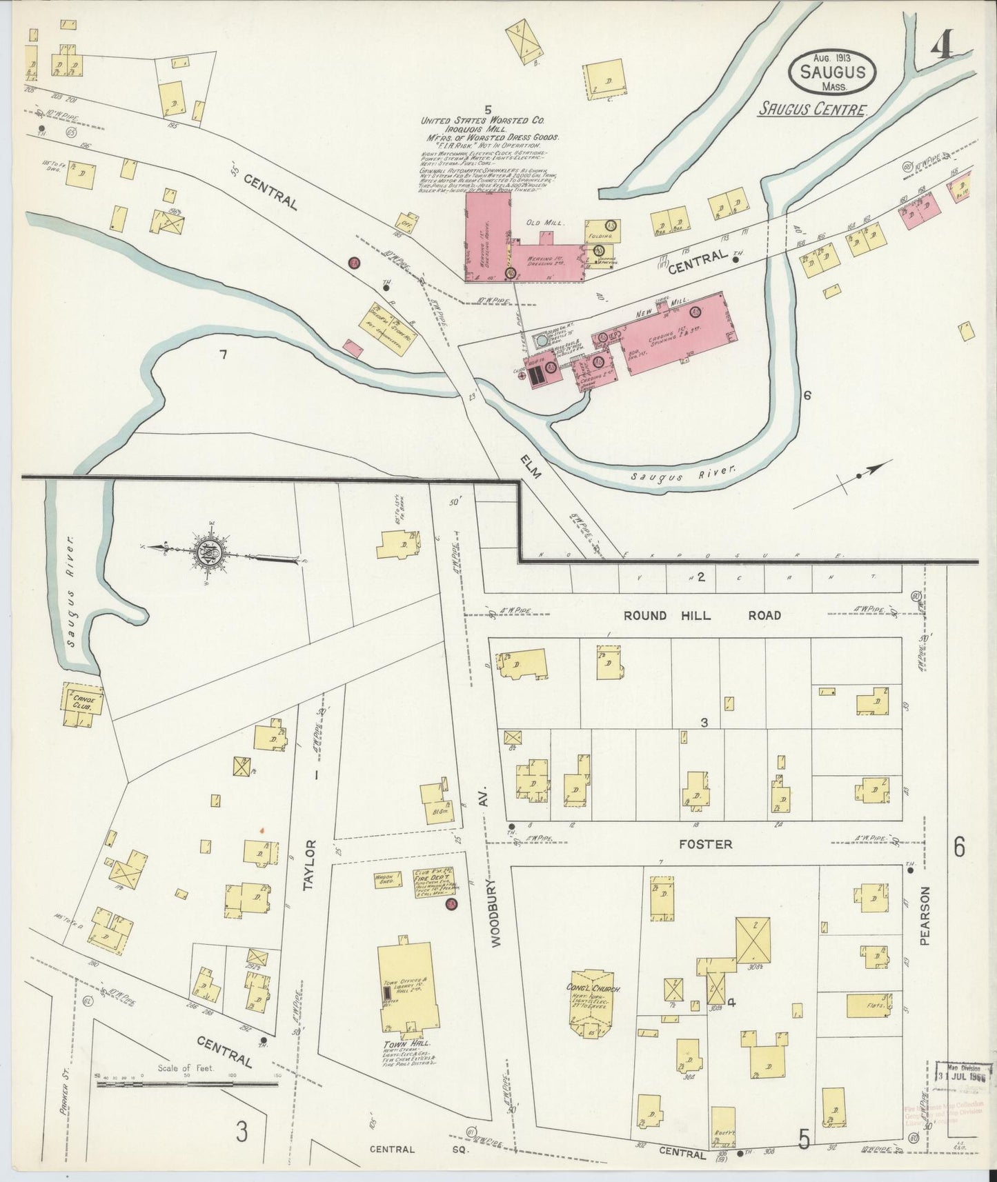Sanborn Fire Insurance Map from Saugus, Essex County, Massachusetts (1913), Sheet #0004 - Complete Map Set gallery image, historic Sanborn map, vintage wall art, Massachusetts Massachusetts