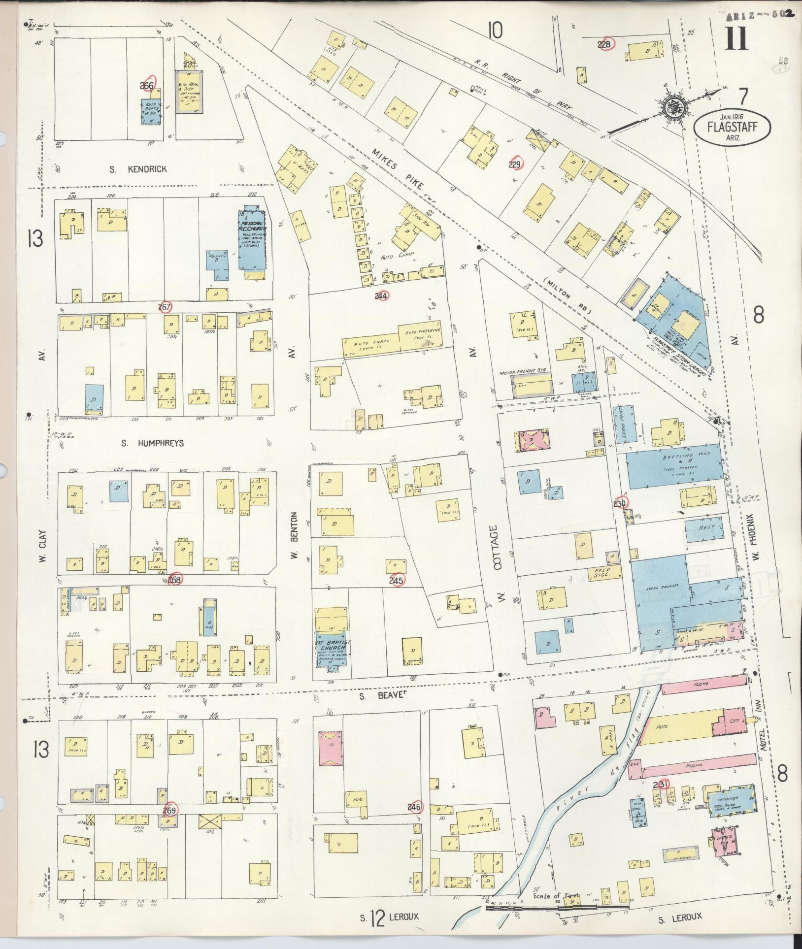 Sanborn Fire Insurance Map from Flagstaff, Coconino County, Arizona (1948), Sheet #0011 - Complete Map Set gallery image, historic Sanborn map, vintage wall art, Arizona Arizona
