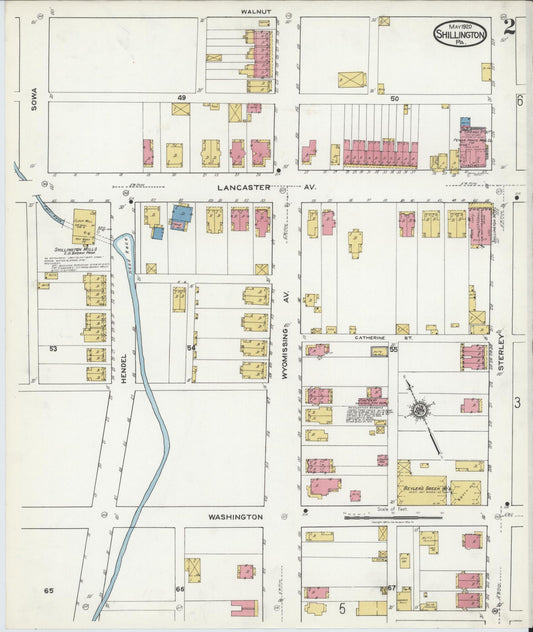 Sanborn Fire Insurance Map from Shillington, Berks County, Pennsylvania (1920), Sheet #0002 - Historic Sanborn Fire Insurance Map Print, vintage old map wall art, antique decor, genealogy gift, Pennsylvania Pennsylvania map