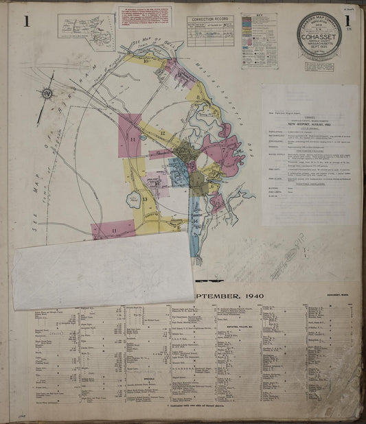 Sanborn Fire Insurance Map from Cohasset, Norfolk County, Massachusetts (1952), Sheet #0001 - Complete Map Set gallery image, historic Sanborn map, vintage wall art, Massachusetts Massachusetts