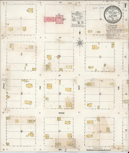Sanborn Fire Insurance Map from Latah, Spokane County, Washington (1928), Sheet #0001 - Complete Map Set gallery image, historic Sanborn map, vintage wall art, Washington Washington