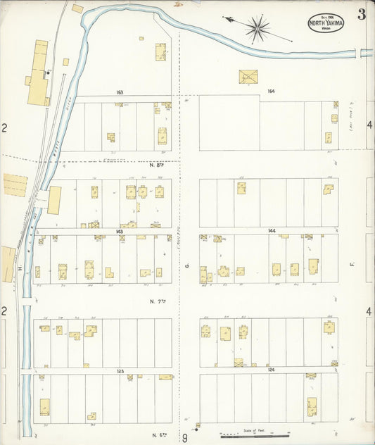 Sanborn Fire Insurance Map from North Yakima, Yakima County, Washington (1905), Sheet #0002 - Complete Map Set gallery image, historic Sanborn map, vintage wall art, Washington Washington