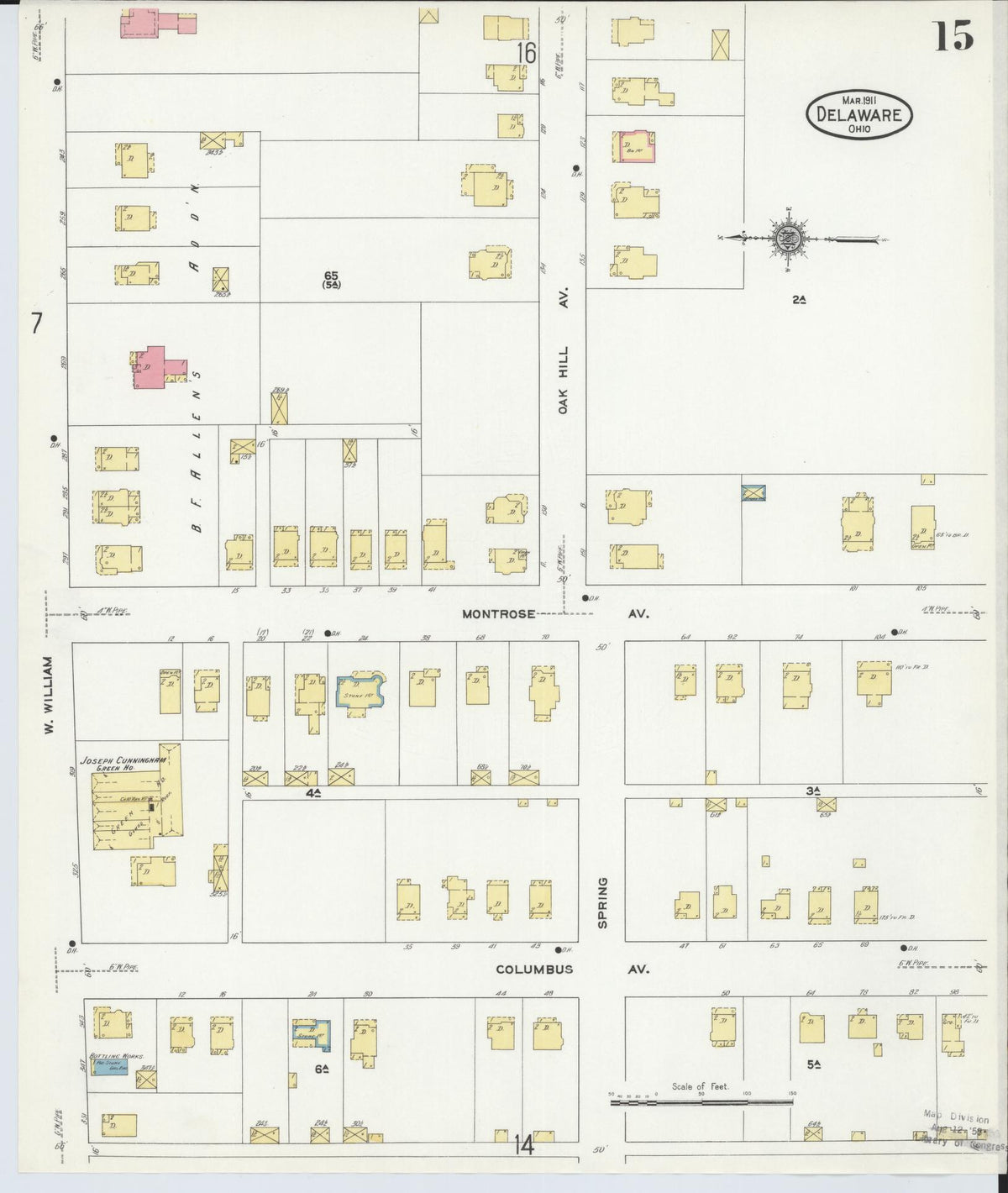 Sanborn Fire Insurance Map from Delaware, Delaware County, Ohio (1911), Sheet #0015 - Complete Map Set gallery image, historic Sanborn map, vintage wall art, Sanborn Fire Insurance Map from Delaware Delaware