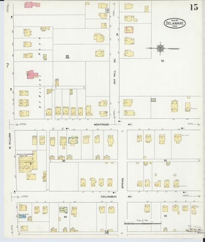 Sanborn Fire Insurance Map from Delaware, Delaware County, Ohio (1911), Sheet #0015 - Complete Map Set gallery image, historic Sanborn map, vintage wall art, Sanborn Fire Insurance Map from Delaware Delaware