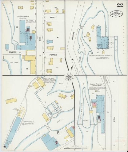 Sanborn Fire Insurance Map from Lockport, Niagara County, New York (1898), Sheet #0022 - Complete Map Set gallery image, historic Sanborn map, vintage wall art, New York New York