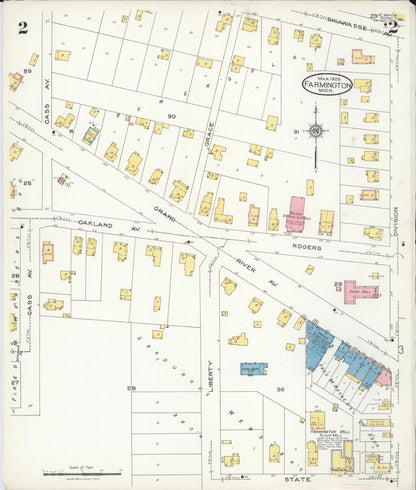 Sanborn Fire Insurance Map from Farmington, Oakland County, Michigan (1926), Sheet #0002 - Complete Map Set gallery image, historic Sanborn map, vintage wall art, Michigan Michigan