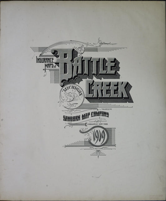 Sanborn Fire Insurance Map from Battle Creek, Calhoun County, Michigan. (1919) – Historic Sanborn Fire Insurance Map Print