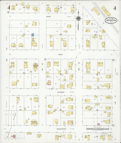 Sanborn Fire Insurance Map from Brighton, Livingston County, Michigan (1928), Sheet #0004 - Complete Map Set gallery image, historic Sanborn map, vintage wall art, Michigan Michigan