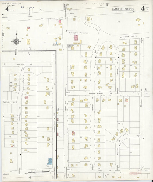 Sanborn Fire Insurance Map from Clarence, Erie County, New York (1946), Sheet #0004 - Historic Sanborn Fire Insurance Map Print, vintage old map wall art, antique decor, genealogy gift, New York New York map