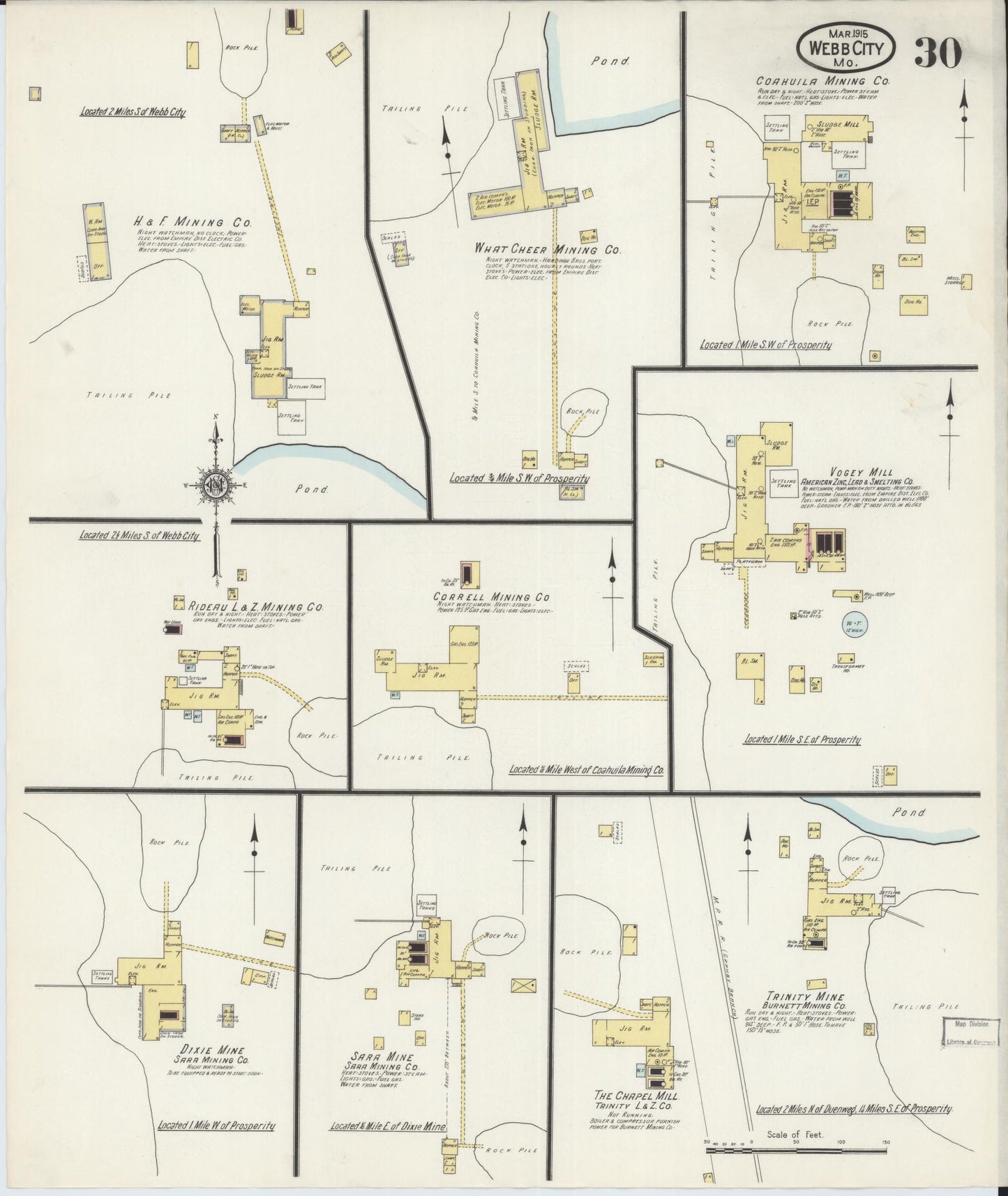 Sanborn Fire Insurance Map from Webb City, Jasper County, Missouri (1915), Sheet #0030 - Complete Map Set gallery image, historic Sanborn map, vintage wall art, Missouri Missouri