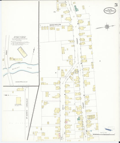 Sanborn Fire Insurance Map from Frederica, Kent County, Delaware (1910), Sheet #0003 - Complete Map Set gallery image, historic Sanborn map, vintage wall art, Delaware Delaware