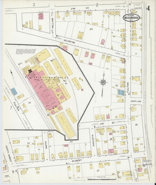 Sanborn Fire Insurance Map from Woodbridge, Middlesex County, New Jersey (1916), Sheet #0004 - Historic Sanborn Fire Insurance Map Print, vintage old map wall art, antique decor, genealogy gift, New Jersey New Jersey map