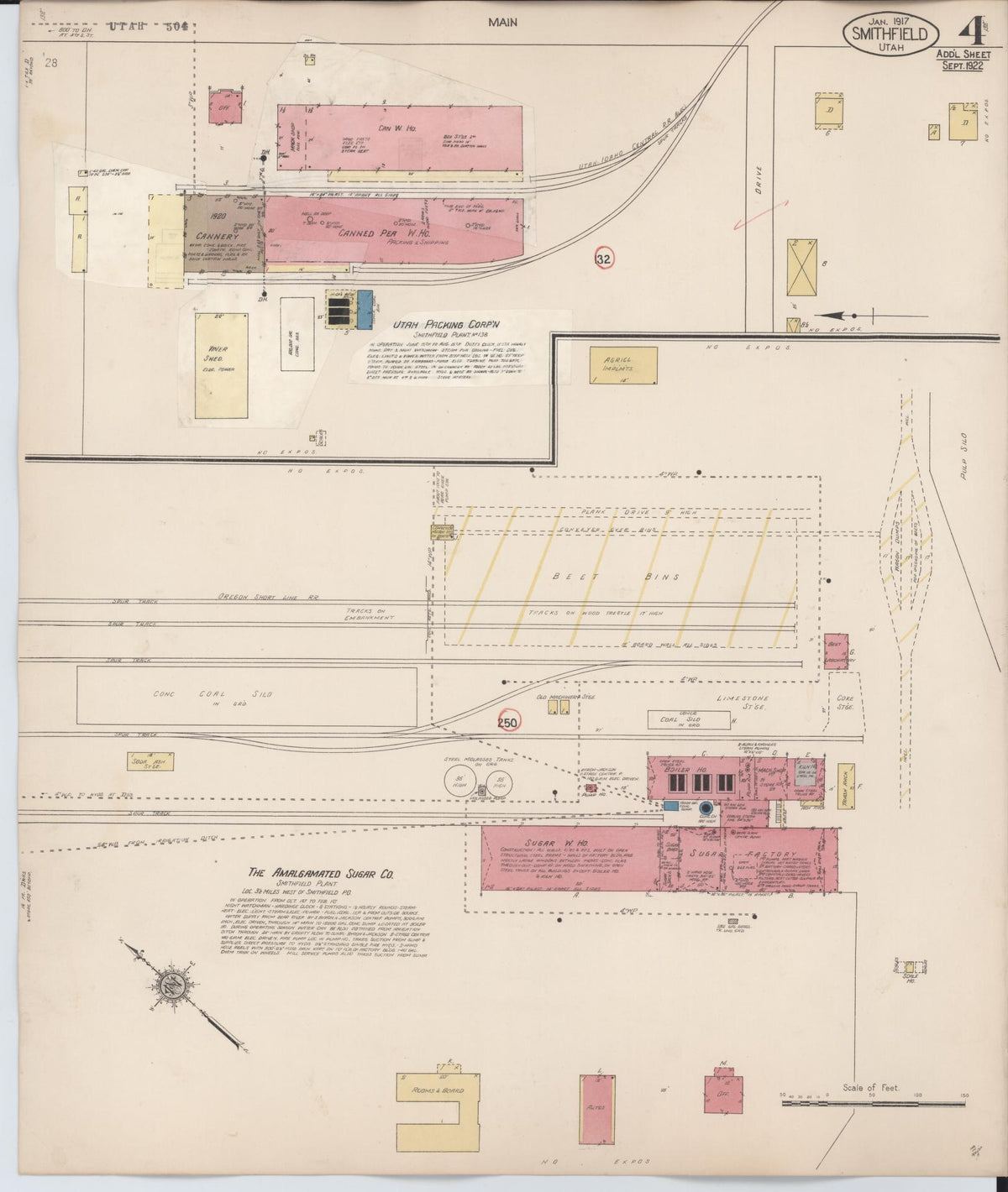 Sanborn Fire Insurance Map from Smithfield, Cache County, Utah (1929), Sheet #0004 - Historic Sanborn Fire Insurance Map Print, vintage old map wall art, antique decor, genealogy gift, Utah Utah map