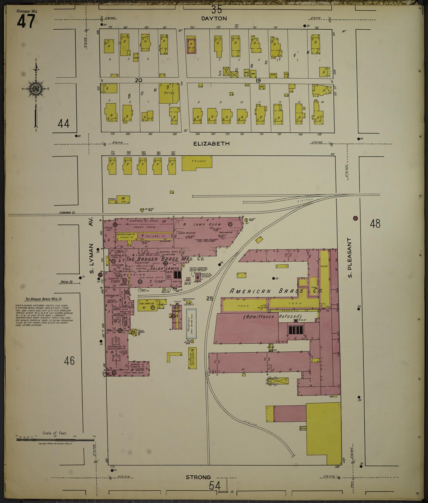 Sanborn Fire Insurance Map from Kenosha, Kenosha County, Wisconsin. (1918), Sheet 51