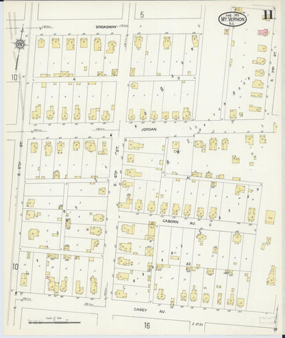 Sanborn Fire Insurance Map from Mount Vernon, Jefferson County, Illinois (1913), Sheet #0011 - Historic Sanborn Fire Insurance Map Print, vintage old map wall art, antique decor, genealogy gift, Illinois Illinois map