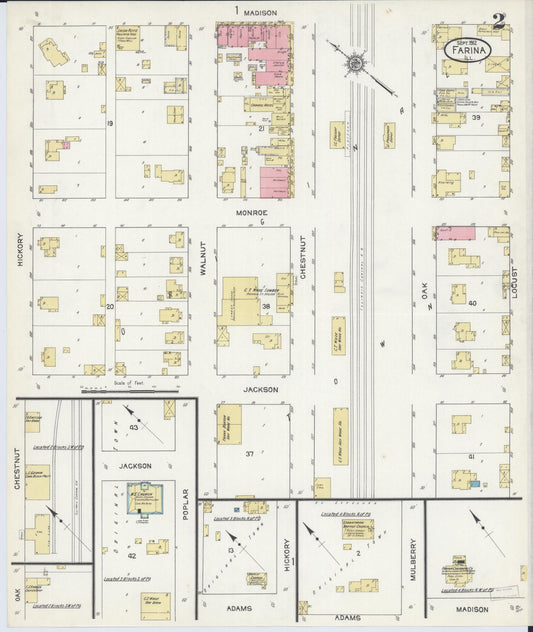 Sanborn Fire Insurance Map from Farina, Fayette County, Illinois (1912), Sheet #0002 - Historic Sanborn Fire Insurance Map Print, vintage old map wall art, antique decor, genealogy gift, Illinois Illinois map