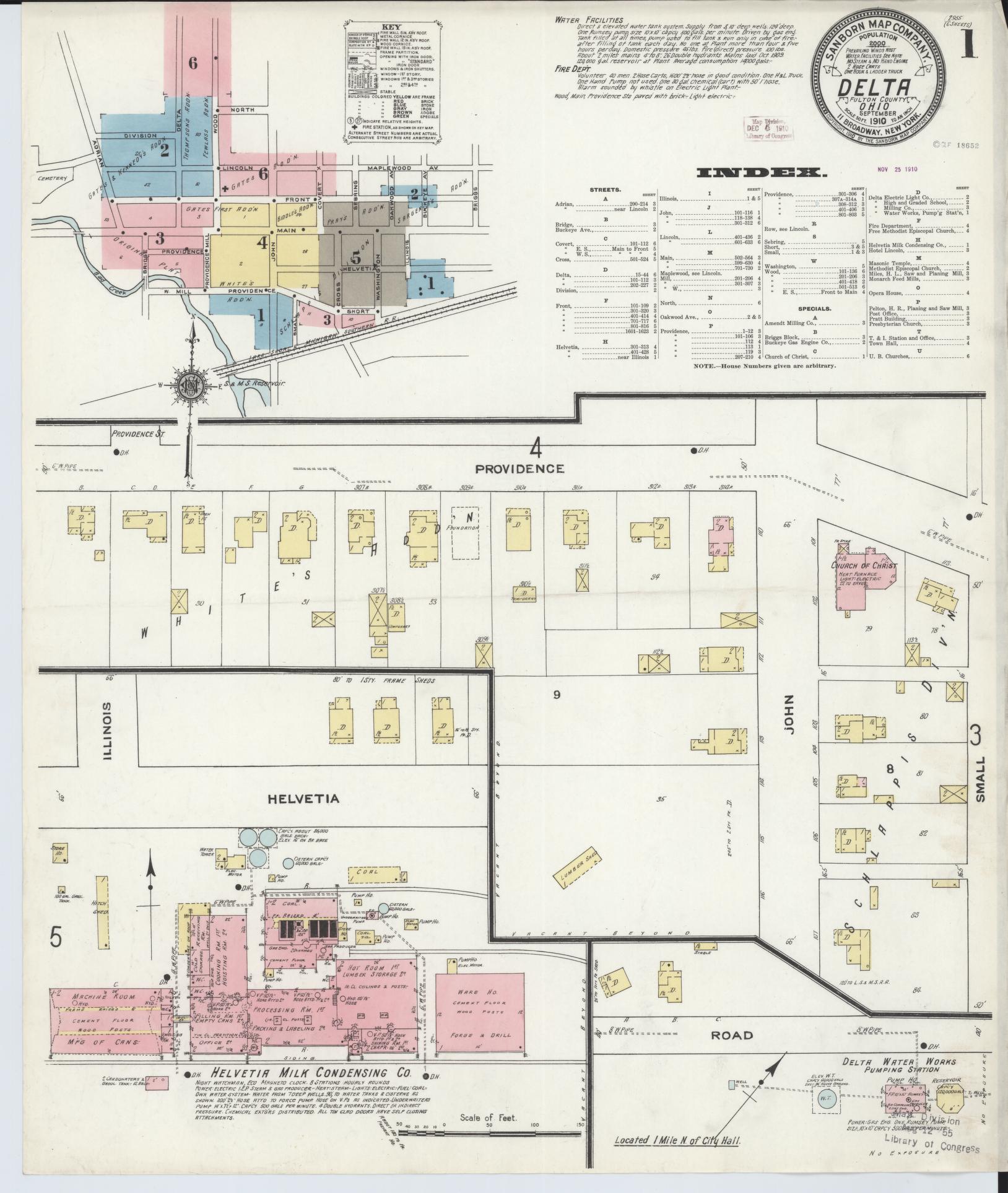Sanborn Fire Insurance Map from Delta, Fulton County, Ohio (1905), Sheet #0005 - Historic Sanborn Fire Insurance Map Print, vintage old map wall art, antique decor, genealogy gift, Ohio Ohio map