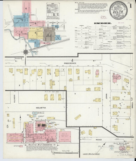 Sanborn Fire Insurance Map from Delta, Fulton County, Ohio (1905), Sheet #0005 - Historic Sanborn Fire Insurance Map Print, vintage old map wall art, antique decor, genealogy gift, Ohio Ohio map