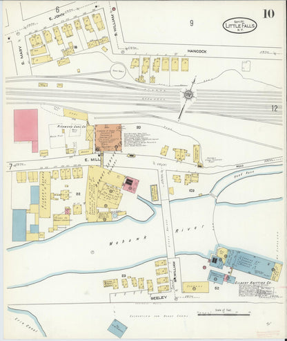 Sanborn Fire Insurance Map from Little Falls, Herkimer County, New York (1911), Sheet #0010 - Complete Map Set gallery image, historic Sanborn map, vintage wall art, New York New York