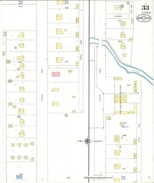 Sanborn Fire Insurance Map from Idaho Falls, Bonneville County, Idaho (1921), Sheet #0033 - Historic Sanborn Fire Insurance Map Print, vintage old map wall art, antique decor, genealogy gift, Idaho Idaho map