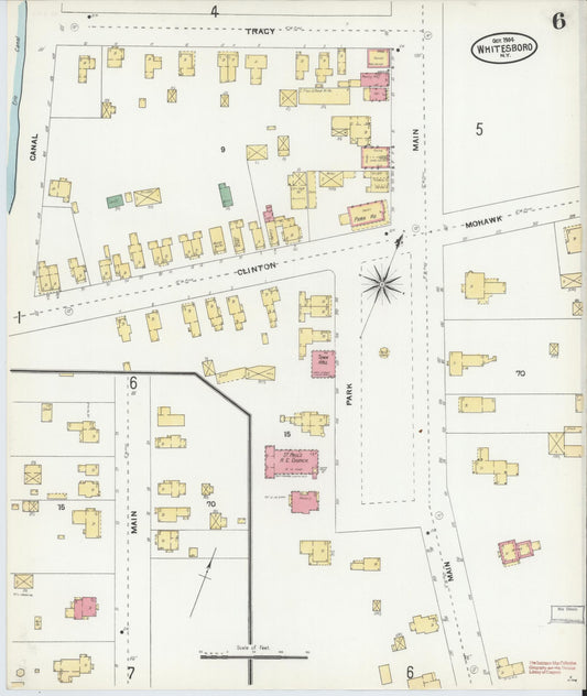 Sanborn Fire Insurance Map from Whitesboro, Oneida County, New York (1904), Sheet #0006 - Historic Sanborn Fire Insurance Map Print, vintage old map wall art, antique decor, genealogy gift, New York New York map