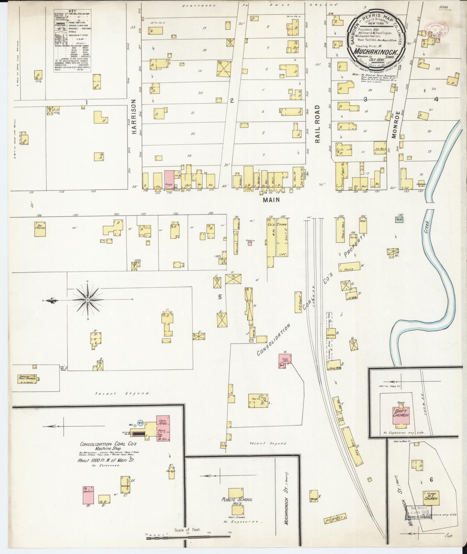 Sanborn Fire Insurance Map from Muchakinock, Mahaska County, Iowa. (1895) – Map View