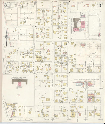 Sanborn Fire Insurance Map from Conroe, Montgomery County, Texas (1943), Sheet #0003 - Complete Map Set gallery image, historic Sanborn map, vintage wall art, Texas Texas