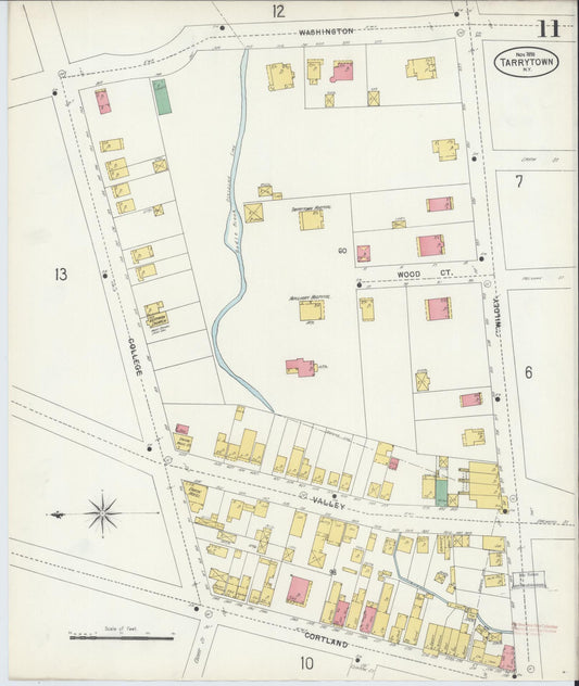 Sanborn Fire Insurance Map from Tarrytown, Westchester County, New York (1898), Sheet #0011 - Historic Sanborn Fire Insurance Map Print, vintage old map wall art, antique decor, genealogy gift, New York New York map