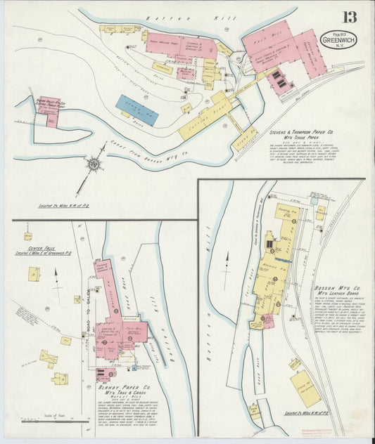 Sanborn Fire Insurance Map from Greenwich, Washington County, New York (1913), Sheet #0013 - Historic Sanborn Fire Insurance Map Print, vintage old map wall art, antique decor, genealogy gift, New York New York map