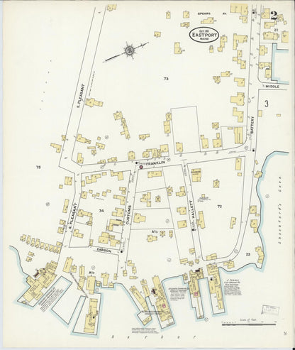 Sanborn Fire Insurance Map from Eastport, Washington County, Maine (1911), Sheet #0002 - Complete Map Set gallery image, historic Sanborn map, vintage wall art, Maine Maine