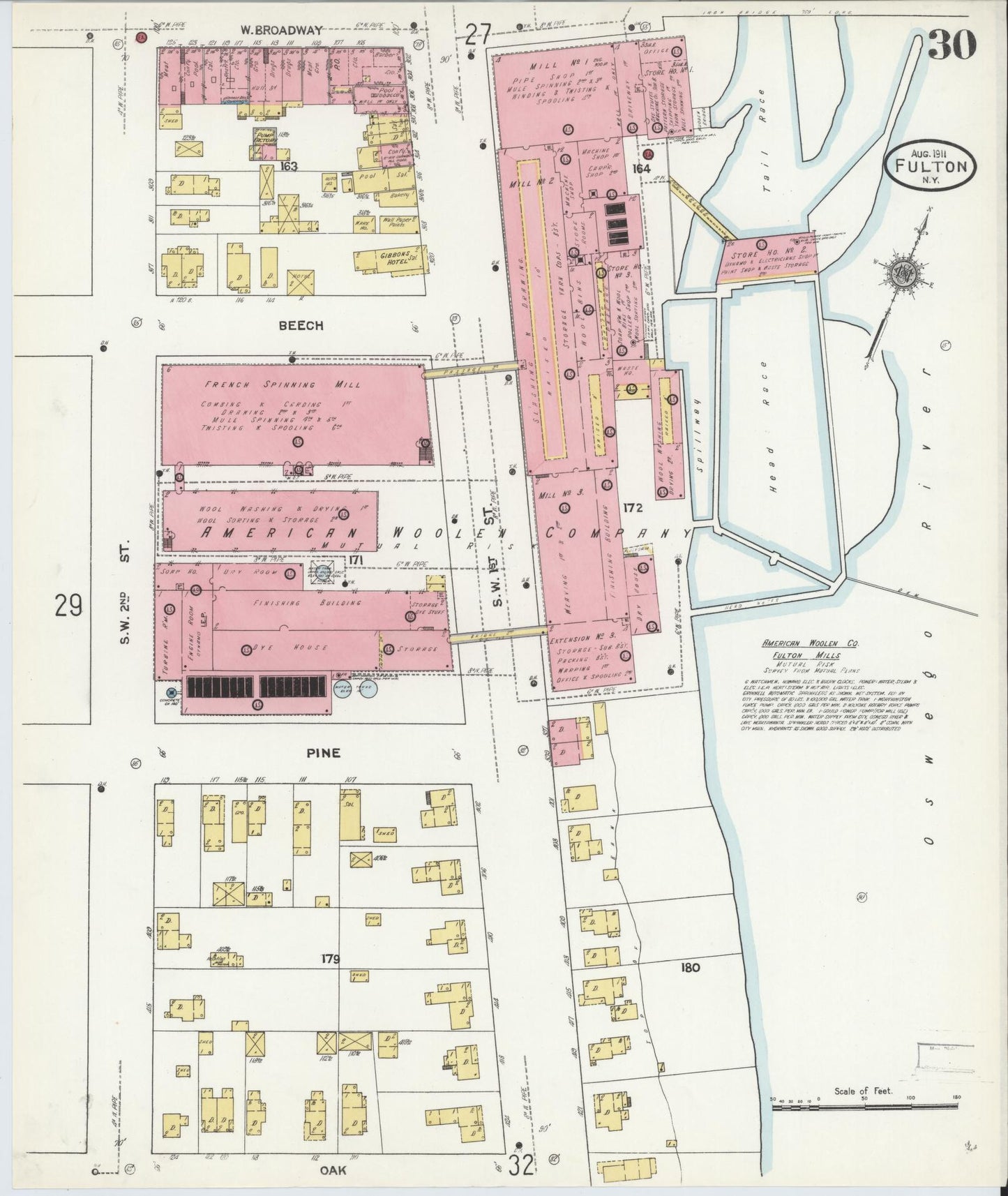 Sanborn Fire Insurance Map from Fulton, Oswego County, New York (1911), Sheet #0030 - Complete Map Set gallery image, historic Sanborn map, vintage wall art, New York New York