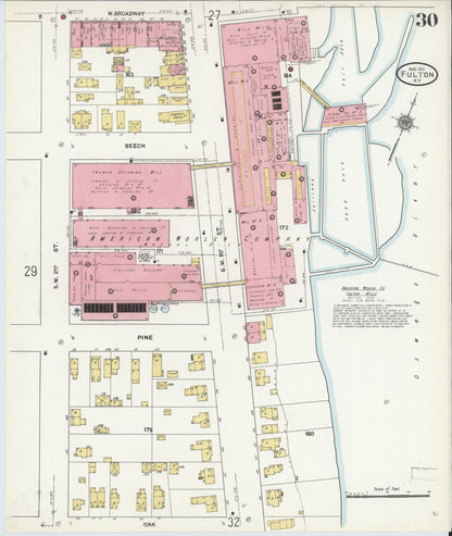 Sanborn Fire Insurance Map from Fulton, Oswego County, New York (1911), Sheet #0030 - Complete Map Set gallery image, historic Sanborn map, vintage wall art, New York New York