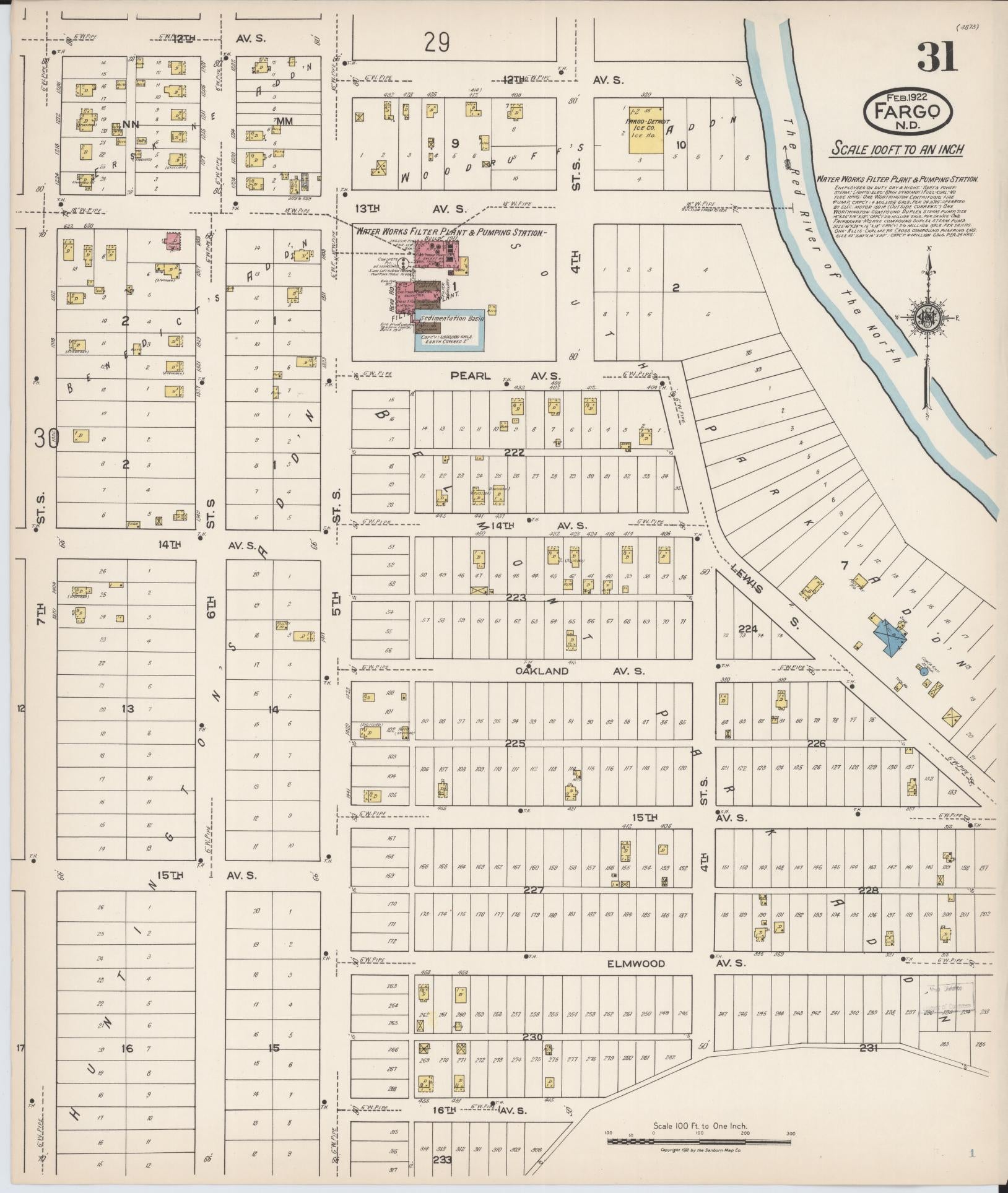 Sanborn Fire Insurance Map from Fargo, Cass County, North Dakota (1922), Sheet #0031 - Complete Map Set gallery image, historic Sanborn map, vintage wall art, North Dakota North Dakota