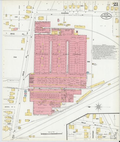 Sanborn Fire Insurance Map from Kokomo, Howard County, Indiana (1902), Sheet #0021 - Historic Sanborn Fire Insurance Map Print, vintage old map wall art, antique decor, genealogy gift, Indiana Indiana map