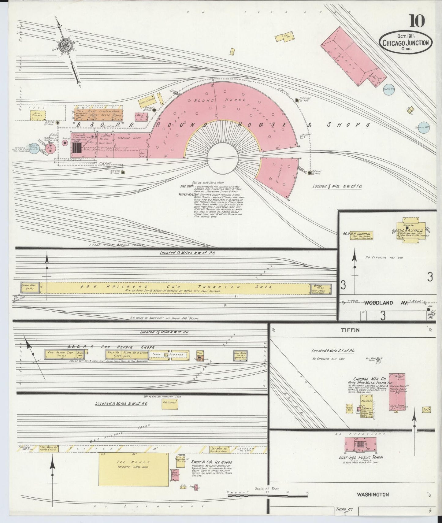 Sanborn Fire Insurance Map from Chicago Junction, Huron County, Ohio (1911), Sheet #0010 - Historic Sanborn Fire Insurance Map Print, vintage old map wall art, antique decor, genealogy gift, Ohio Ohio map