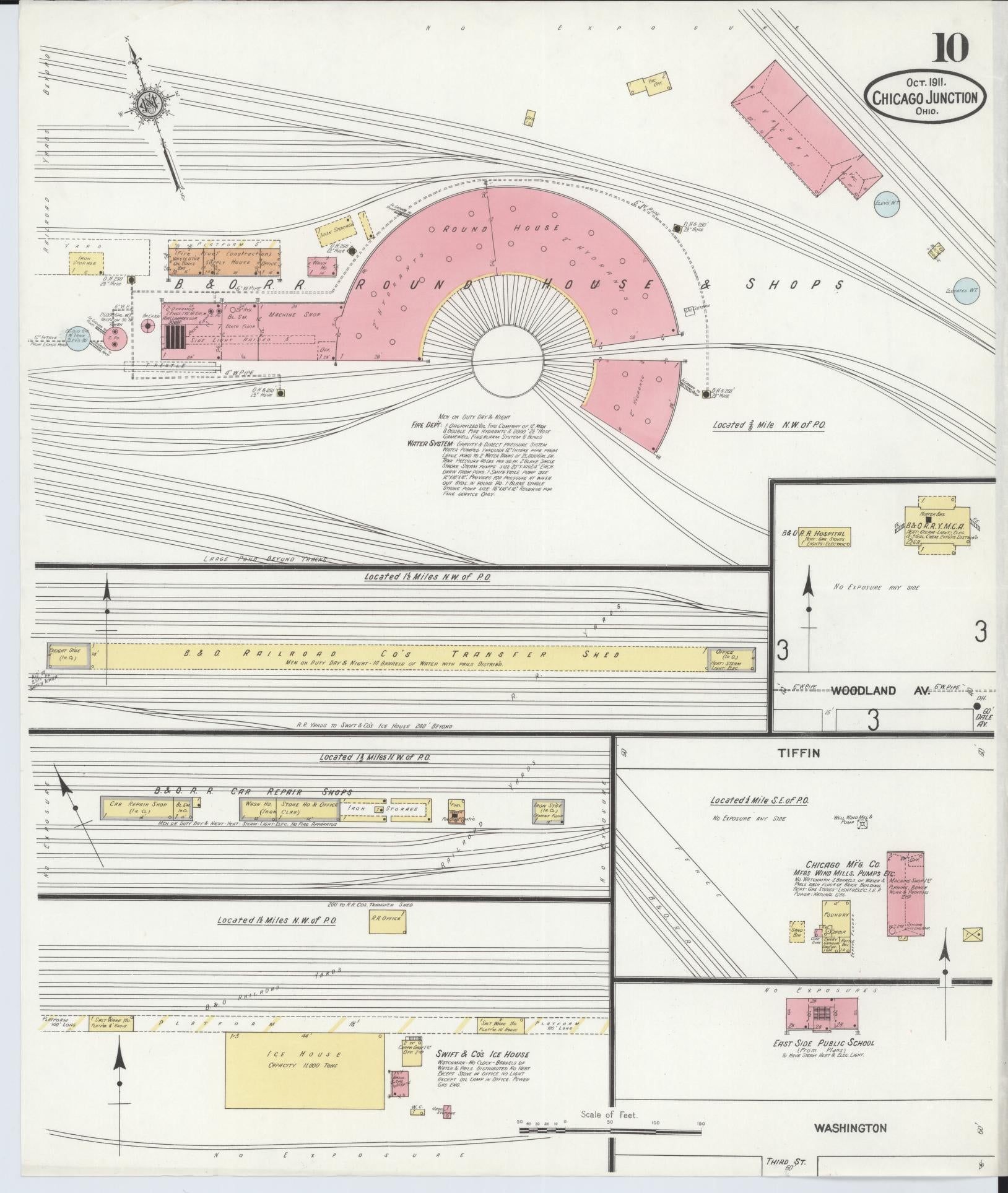 Sanborn Fire Insurance Map from Chicago Junction, Huron County, Ohio (1911), Sheet #0010 - Historic Sanborn Fire Insurance Map Print, vintage old map wall art, antique decor, genealogy gift, Ohio Ohio map
